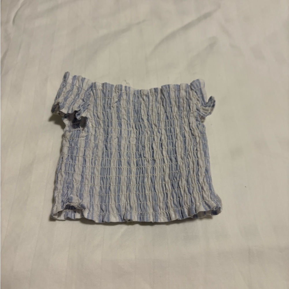 American Girl Stretch tube top blue Ruffle elastic Summer outfit top